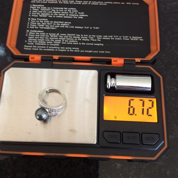 Sterling Silver Rainbow Black Pearl Ring - Picture 12 of 12